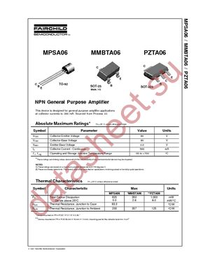 MMBTA06 datasheet  